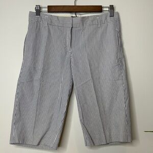 J. crew | Black White City Fit Pin Striped 100% Cotton Bermuda Shorts 0